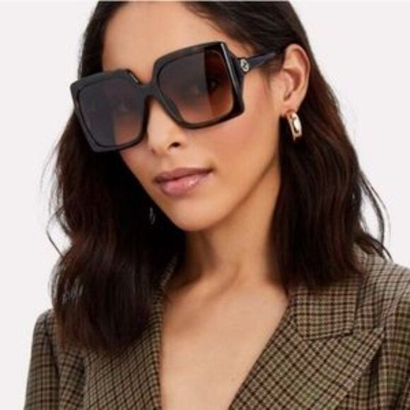 NEW Gucci GG0876S 002 Havana Brown Gradient Rectangle Women Sunglasses main image 9